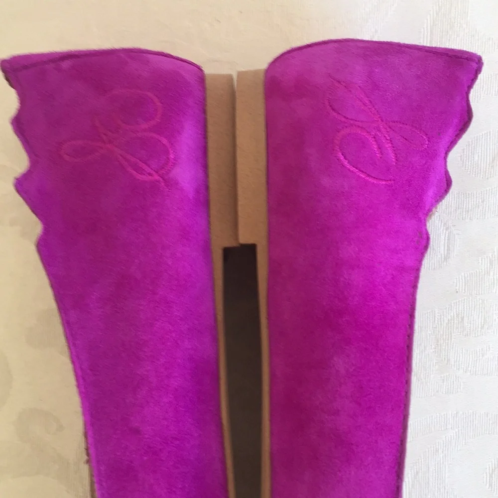 Sam Edelman scallop Augusta Fuchsia flats